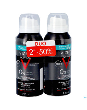 Vichy homme deo 48h tolerance aerosol    2x100ml