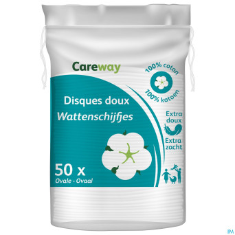 Careway disques doux 100% coton ovale    50