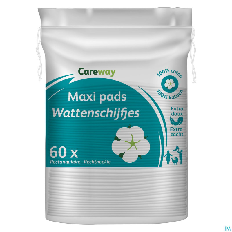 Careway maxi pads 100% coton    60