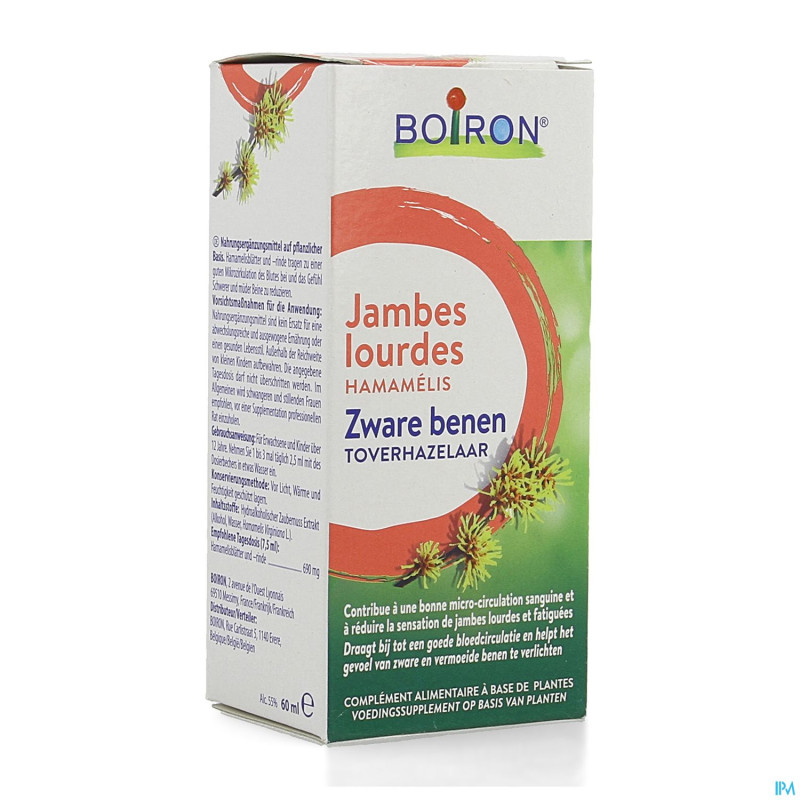 Jambes lourdes hamamelis 60ml    boiron