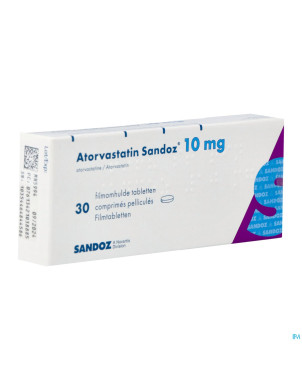 Atorvastatin 10mg sandoz comp pell 30