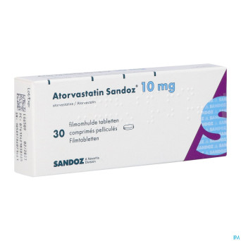 Atorvastatin 10mg sandoz comp pell 30