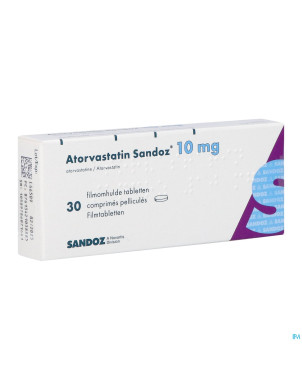 Atorvastatin 10mg sandoz comp pell 30