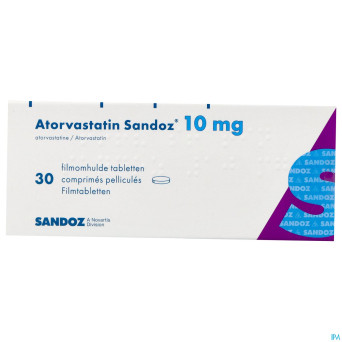 Atorvastatin 10mg sandoz comp pell 30