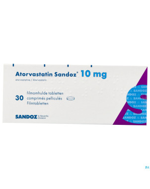 Atorvastatin 10mg sandoz comp pell 30