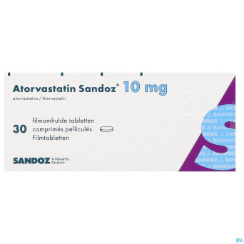 Atorvastatin 10mg sandoz comp pell 30