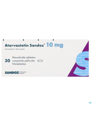 Atorvastatin 10mg sandoz comp pell 30