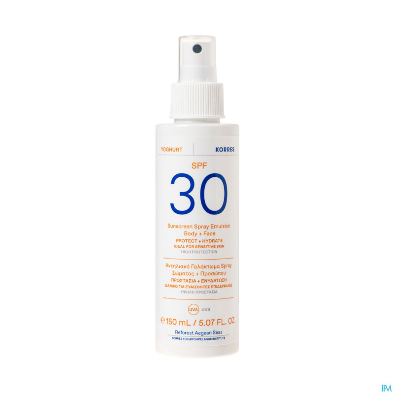 Korres ks spray sol yogourt em.ip30 vis&corp 150ml