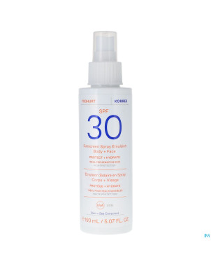Korres ks spray sol yogourt em.ip30 vis&corp 150ml