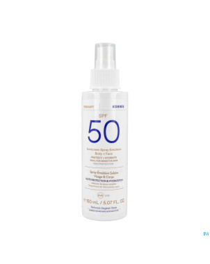 Korres ks spray sol yogourt em.ip50 vis&corp 150ml