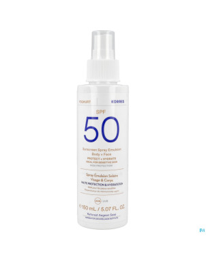 Korres ks spray sol yogourt em.ip50 vis&corp 150ml