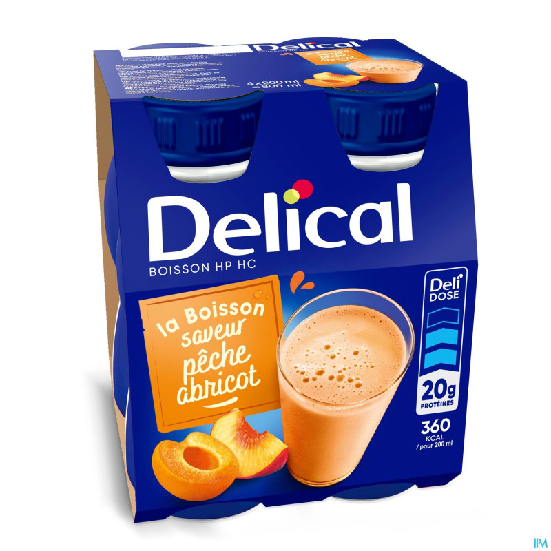 Delical hphc 360 peche-abricot    4x200ml