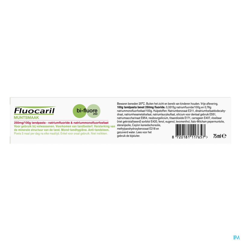 Fluocaril bi-fluor 250 dentif.ment.250mg/100g 75ml