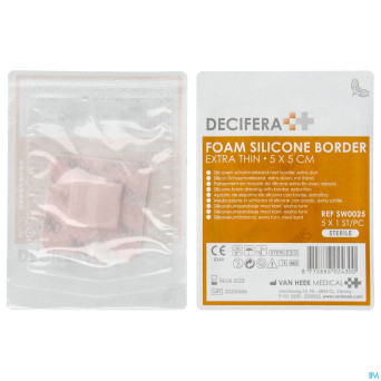 Decifera foam silicone border extra thin 5x5cm