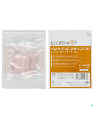 Decifera foam silicone border extra thin 5x5cm