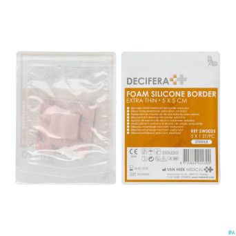 Decifera foam silicone border extra thin 5x5cm