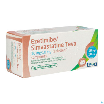 Ezetimibe simvastatine teva 10mg/10mg comp 100