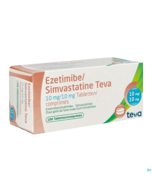 Ezetimibe simvastatine teva 10mg/10mg comp 100