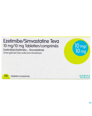 Ezetimibe simvastatine teva 10mg/10mg comp 100