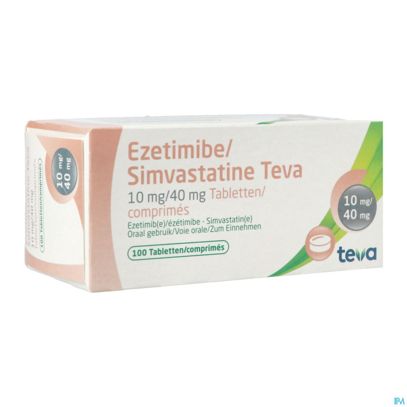 Ezetimibe simvastatine teva 10mg/40mg comp 100