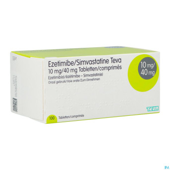 Ezetimibe simvastatine teva 10mg/40mg comp 100