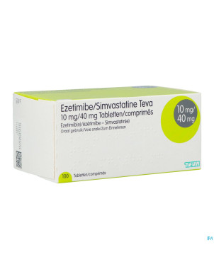 Ezetimibe simvastatine teva 10mg/40mg comp 100