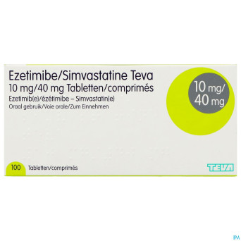Ezetimibe simvastatine teva 10mg/40mg comp 100