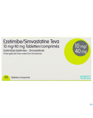 Ezetimibe simvastatine teva 10mg/40mg comp 100