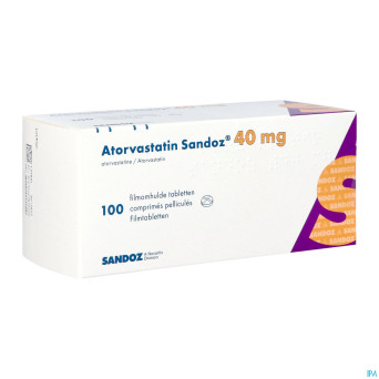 Atorvastatin 40mg sandoz comp pell 100 alu/alu