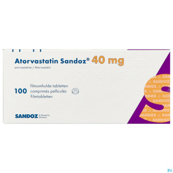 Atorvastatin 40mg sandoz comp pell 100 alu/alu