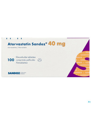 Atorvastatin 40mg sandoz comp pell 100 alu/alu