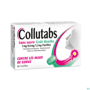 Collutabs s/sucre menthe 2mg/0,6mg/1,5mg pastil 36