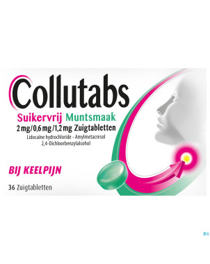Collutabs s/sucre menthe 2mg/0,6mg/1,5mg pastil 36