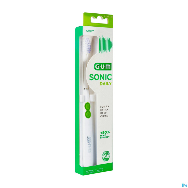 Gum sonic daily brosse dents pile blanche