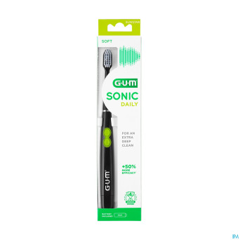 Gum sonic daily brosse dents pile noir