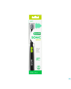 Gum sonic daily brosse dents pile noir