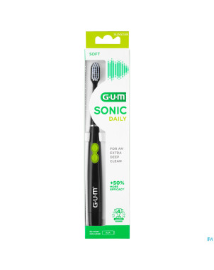 Gum sonic daily brosse dents pile noir