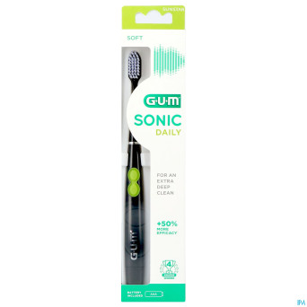 Gum sonic daily brosse dents pile noir