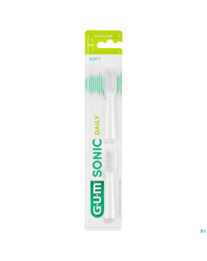 Gum sonic daily brosse dents pile tetes blanche  2