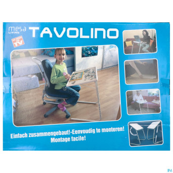 Tavolino petite table pliable blanche    52x39x52