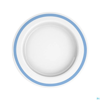 Assiette asym.orn.921&san26cm blanc reb.bleu clair