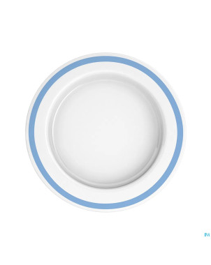 Assiette asym.orn.921&san26cm blanc reb.bleu clair
