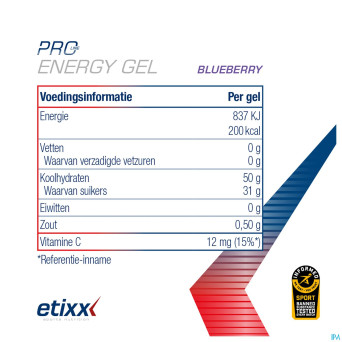 Etixx double carb energy gel prol.blueberry12x60ml