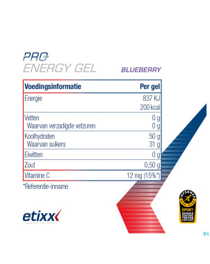 Etixx double carb energy gel prol.blueberry12x60ml