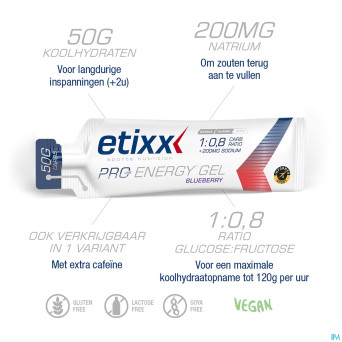 Etixx double carb energy gel prol.blueberry12x60ml