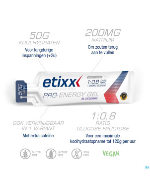Etixx double carb energy gel prol.blueberry12x60ml