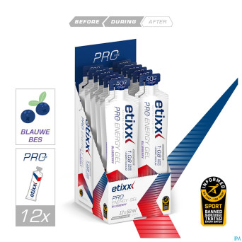 Etixx double carb energy gel prol.blueberry12x60ml