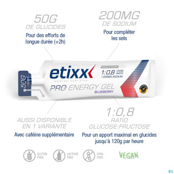 Etixx double carb energy gel prol.blueberry12x60ml