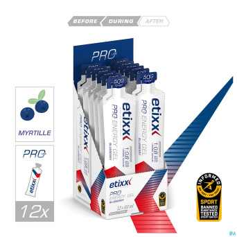 Etixx double carb energy gel prol.blueberry12x60ml