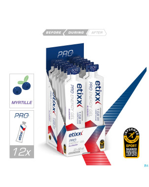 Etixx double carb energy gel prol.blueberry12x60ml